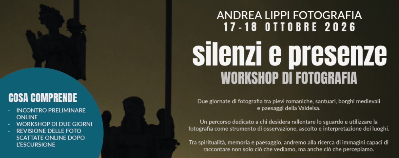 Banner del workshop Silenzi e presenze in Valdelsa