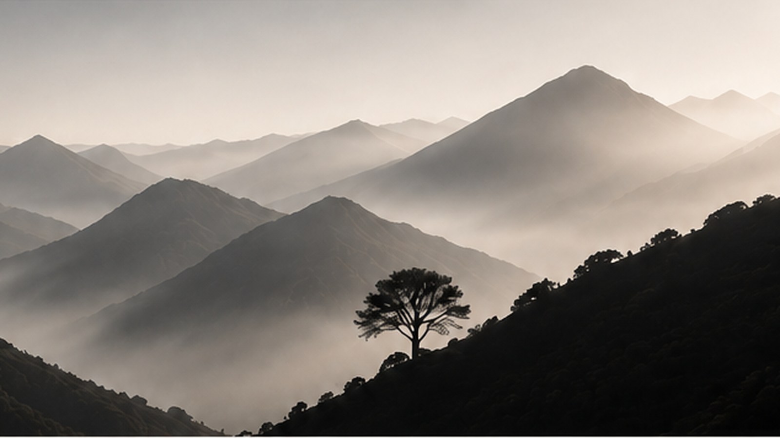 Paesaggio montano attraversato dalla luce